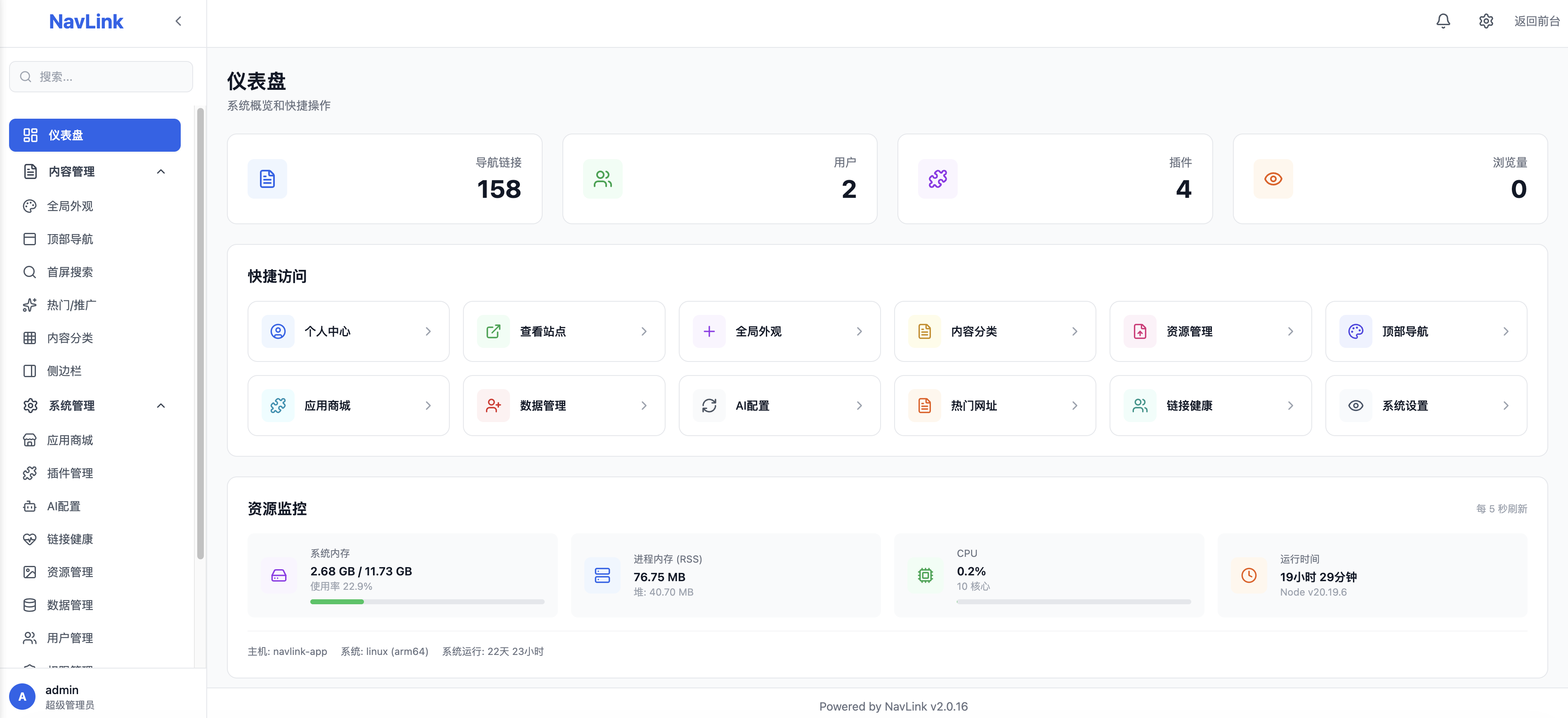NavLink 后台